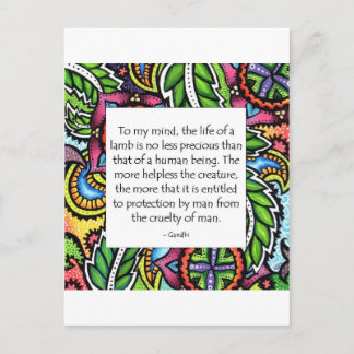 Postal Cita animal de Gandhi