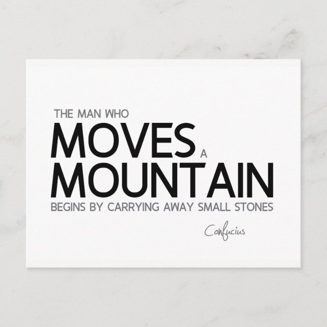 Postal CITA: Confucio: Hombre mueve una montaña (Anverso)