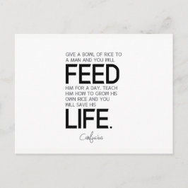 Postal CITA: Confucio: Tazón de arroz, cultivo de arroz