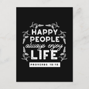Postal Cita cristiana inspiradora de Proverbios 15:15