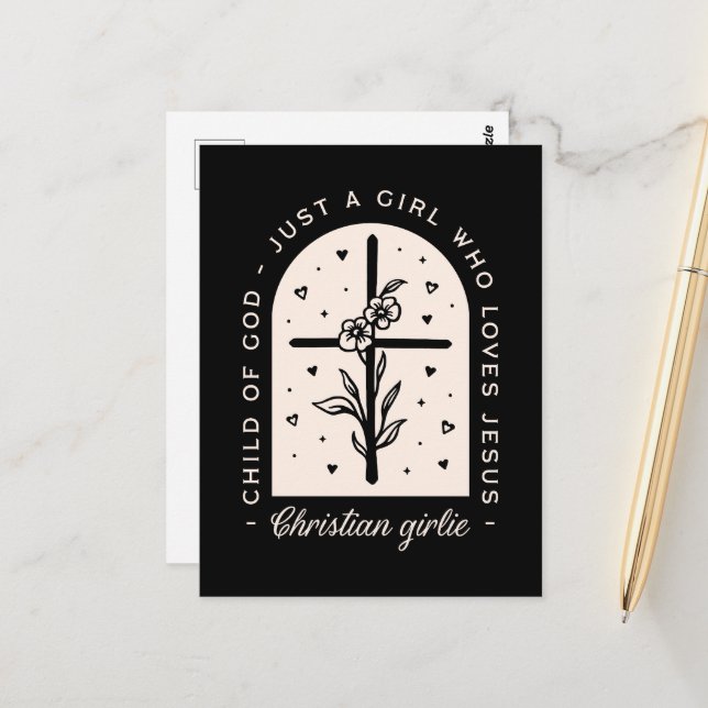 Postal Cita cristiana solamente a un chica que ama la cru (Anverso/Reverso In Situ)
