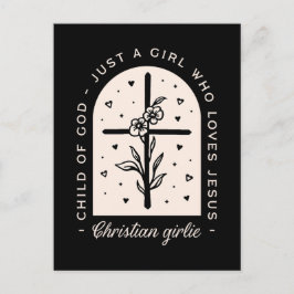 Postal Cita cristiana solamente a un chica que ama la cru