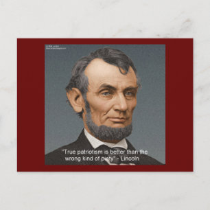 Postal Cita de Abe Lincoln "Verdadera Piedad"