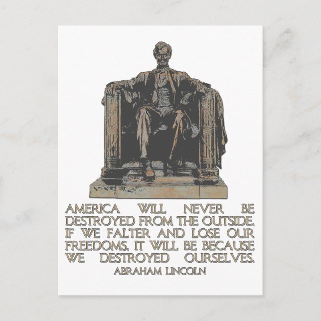 Postal Cita de Abraham Lincoln: Nos destruimos a nosotros (Anverso)
