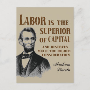 Postal Cita de Abraham Lincoln Pro Labor