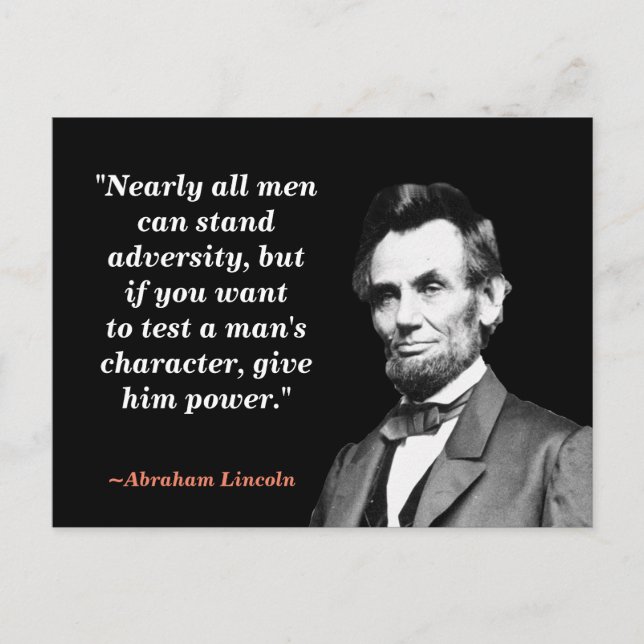 Postal Cita de Abraham Lincoln sobre el personaje (Anverso)