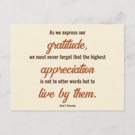 Postal Cita de Acción de Gracias de John F. Kennedy de do