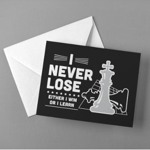 Postal Cita de ajedrez motivacional nunca pierde