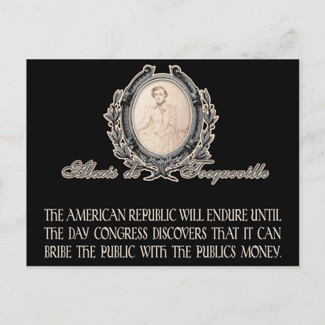 Postal Cita de Alexis de Tocqueville: El curso de la vida (Anverso)