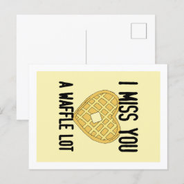 Postal Cita de alguien perdido te echo de menos un Waffle