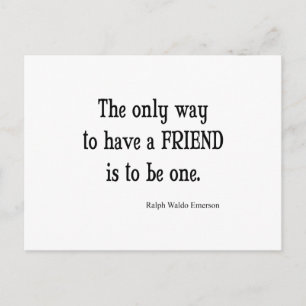 Postal Cita de amistad inspiradora vintage de Emerson