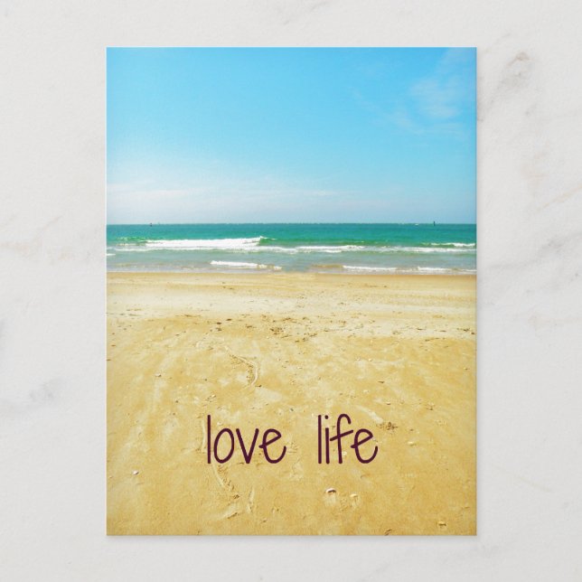 Postal Cita de amor con escena de playa (Anverso)