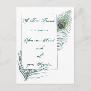 Postal Cita de amor de amistad pavo real Inspirador