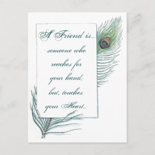 Postal Cita de amor de amistad pavo real Inspirador
