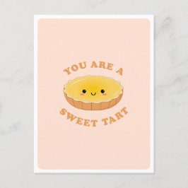 Postal Cita de amor de postre de tartaleta de huevo Kawai