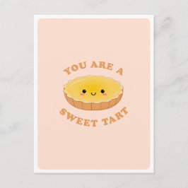 Postal Cita de amor de postre de tartaleta de huevo Kawai