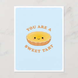 Postal Cita de amor de postre de tartaleta de huevo Kawai