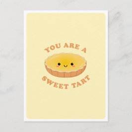 Postal Cita de amor de postre de tartaleta de huevo Kawai