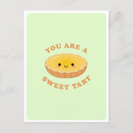 Postal Cita de amor de postre de tartaleta de huevo Kawai