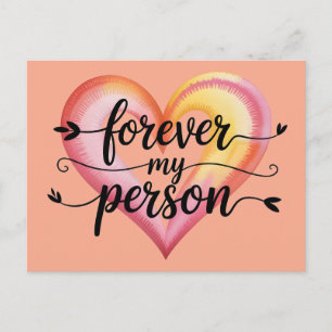 Postal Cita de amor en acuarela: "Mi persona para siempre