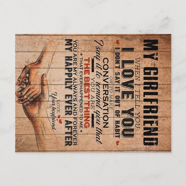 Postal Cita de amor para novia, regalo de cumpleaños de n (Anverso)