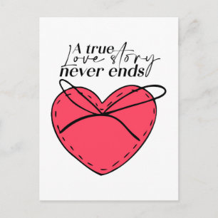 Postal Cita de amor romántico corazón – Una verdadera his