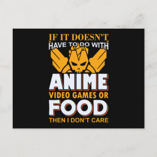 Postal Cita de Anime, Videojuegos y Comida Diseño Encan