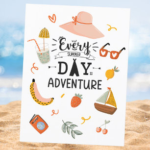 Postal Cita de Aventura de Verano Colorida