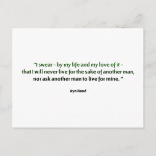 Postal Cita de Ayn Rand