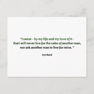 Postal Cita de Ayn Rand
