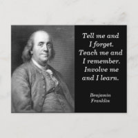 Cita de Ben Franklin - Postcard