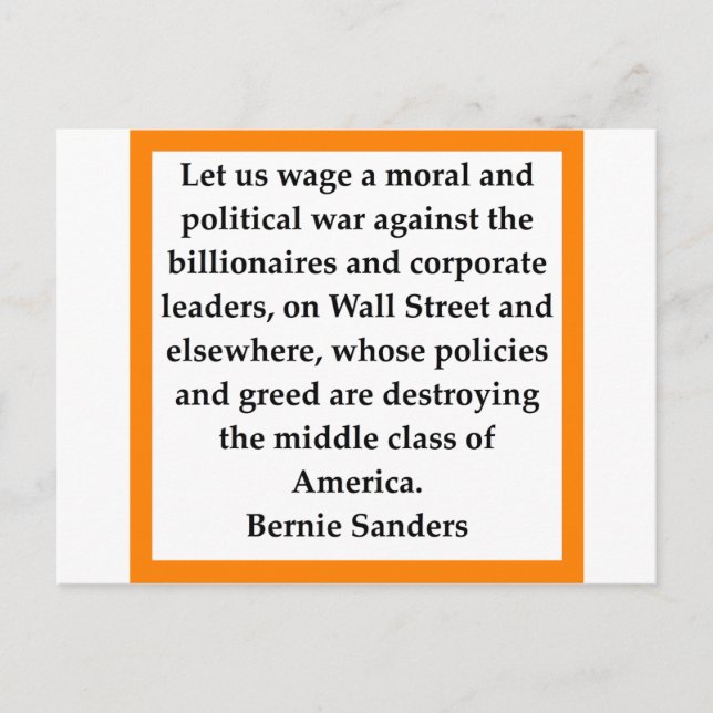 Postal Cita de Bernie Sanders (Anverso)