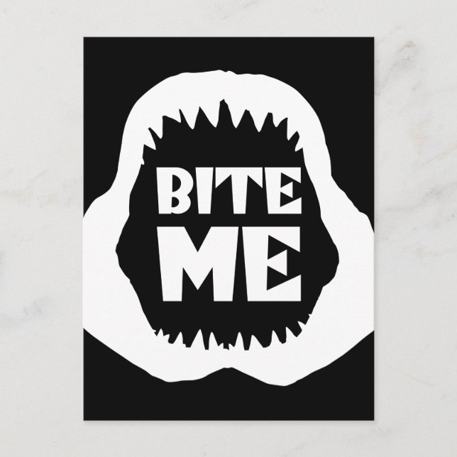 Postal Cita de Bite me - Tiburones Jaws (Anverso)