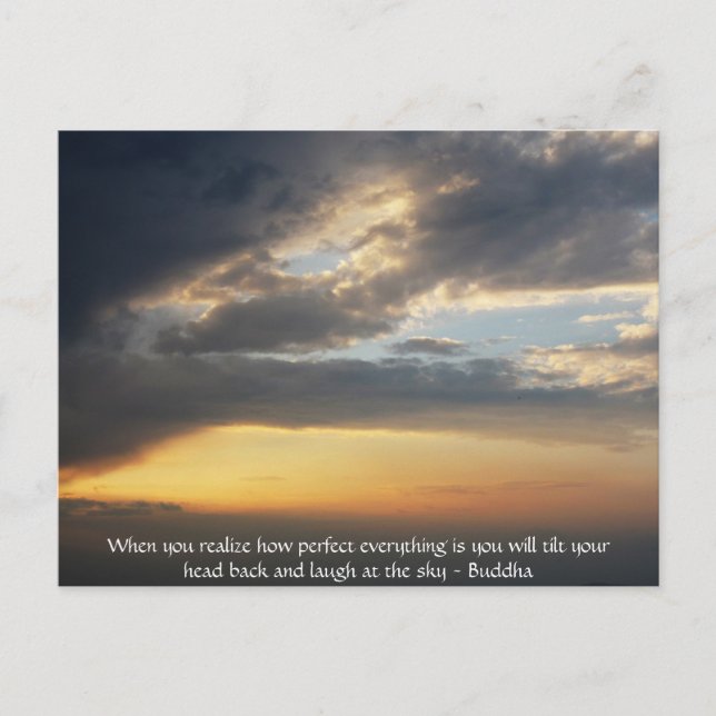 Postal Cita de Buda - Cuando te das cuenta de lo perfecto (Anverso)