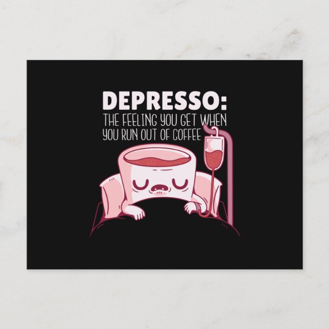 Postal Cita de café de Depresso (Anverso)