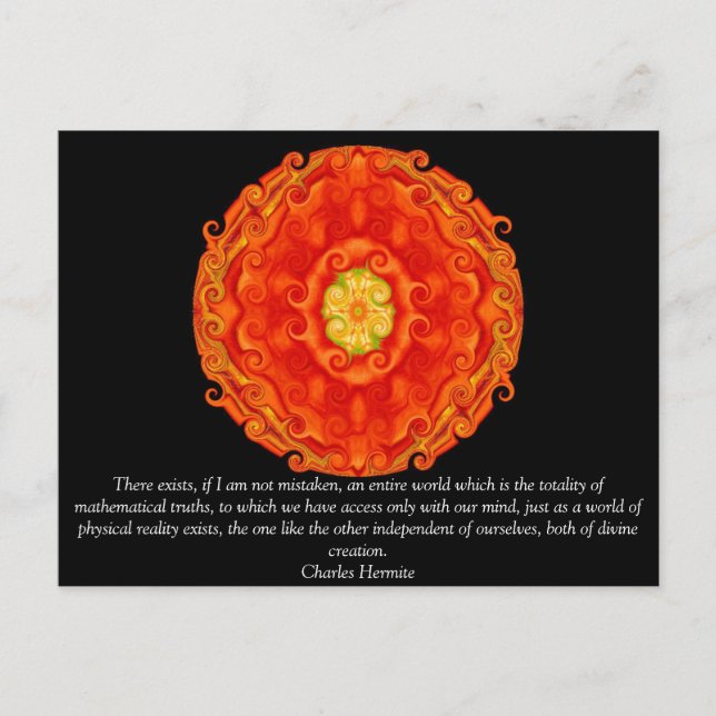 Postal Cita de Charles Hermite sobre matemáticas y verdad (Anverso)
