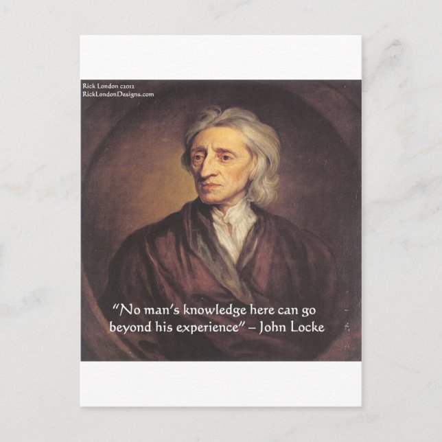 Postal Cita de conocimiento/experiencia de John Locke (Anverso)
