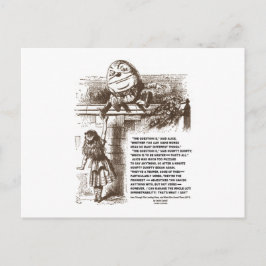 Postal Cita de conversación de Alice Humpty Dumpty Wonder