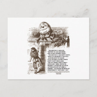 Postal Cita de conversación de Alice Humpty Dumpty Wonder