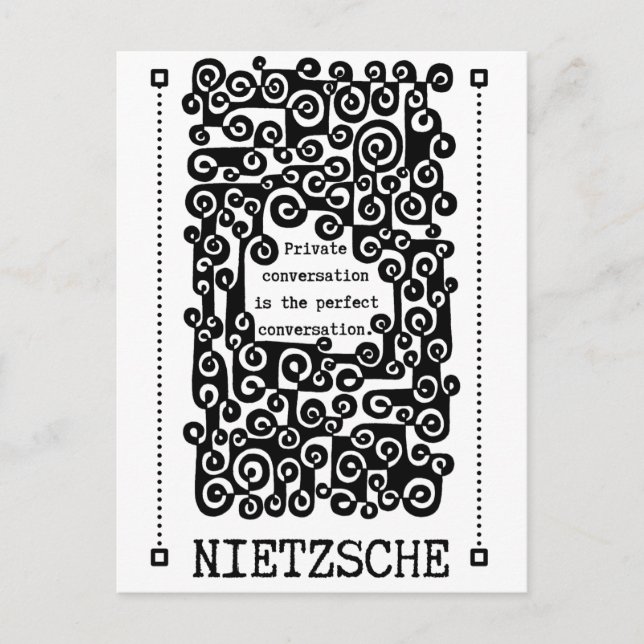 Postal Cita de CONVERSACIÓN perfecta de Nietzsche (Anverso)