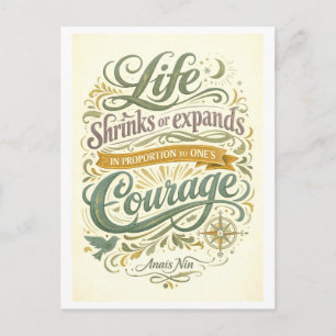 Postal Cita de coraje de Anais Nin