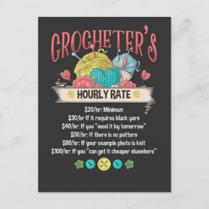 Postal Cita de Crocheter Gracioso por Horas