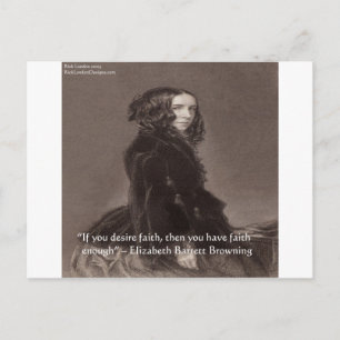 Postal Cita de Elizabeth Barrett Browning Faith Desire