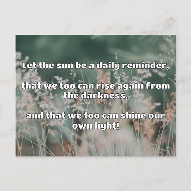 Postal Cita de estímulo positiva de Empath Shine (Anverso)