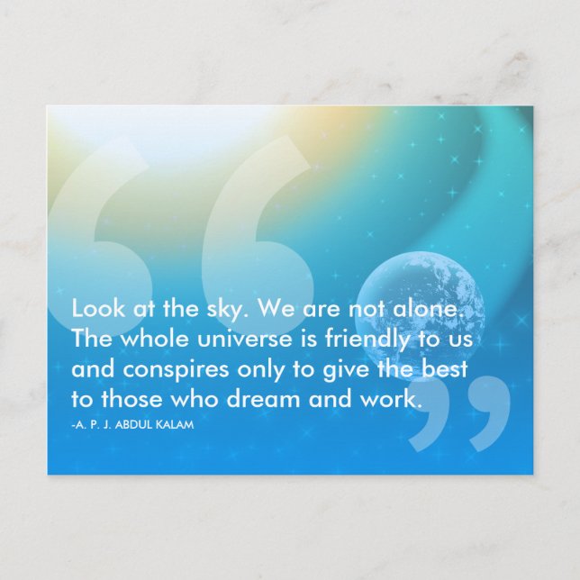 Postal cita de éxito de APJ Abdul Kalam (Anverso)