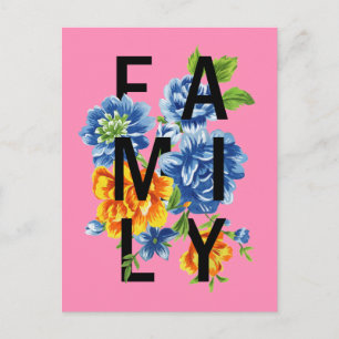 Postal Cita de familia floral