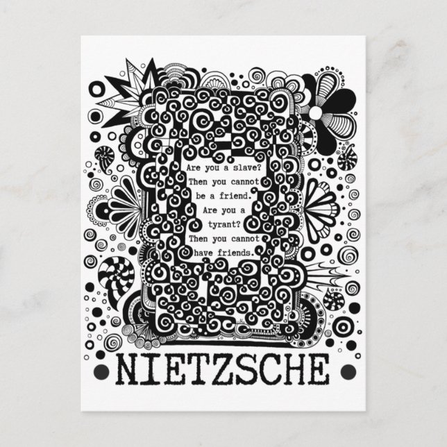 Postal cita de filosofía esclavo o TIRANT de Nietzsche (Anverso)