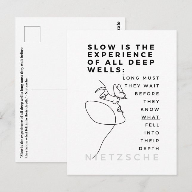 Postal Cita de filosofía introvertida del alma profunda N (Anverso / Reverso)