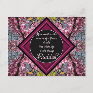 Postal Cita de flores de Budda para las ramas de Redbud
