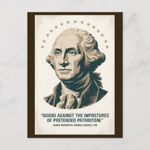 Postal Cita de George Washington Presidente Americano Art